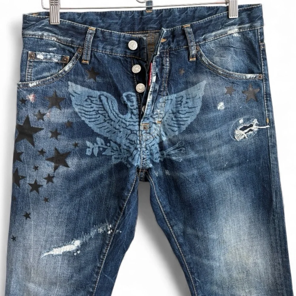 Dsquared2 Cool Guy Eagle & Stars Print Jeans  Men’s IT 44 (28–29) Made in Italy